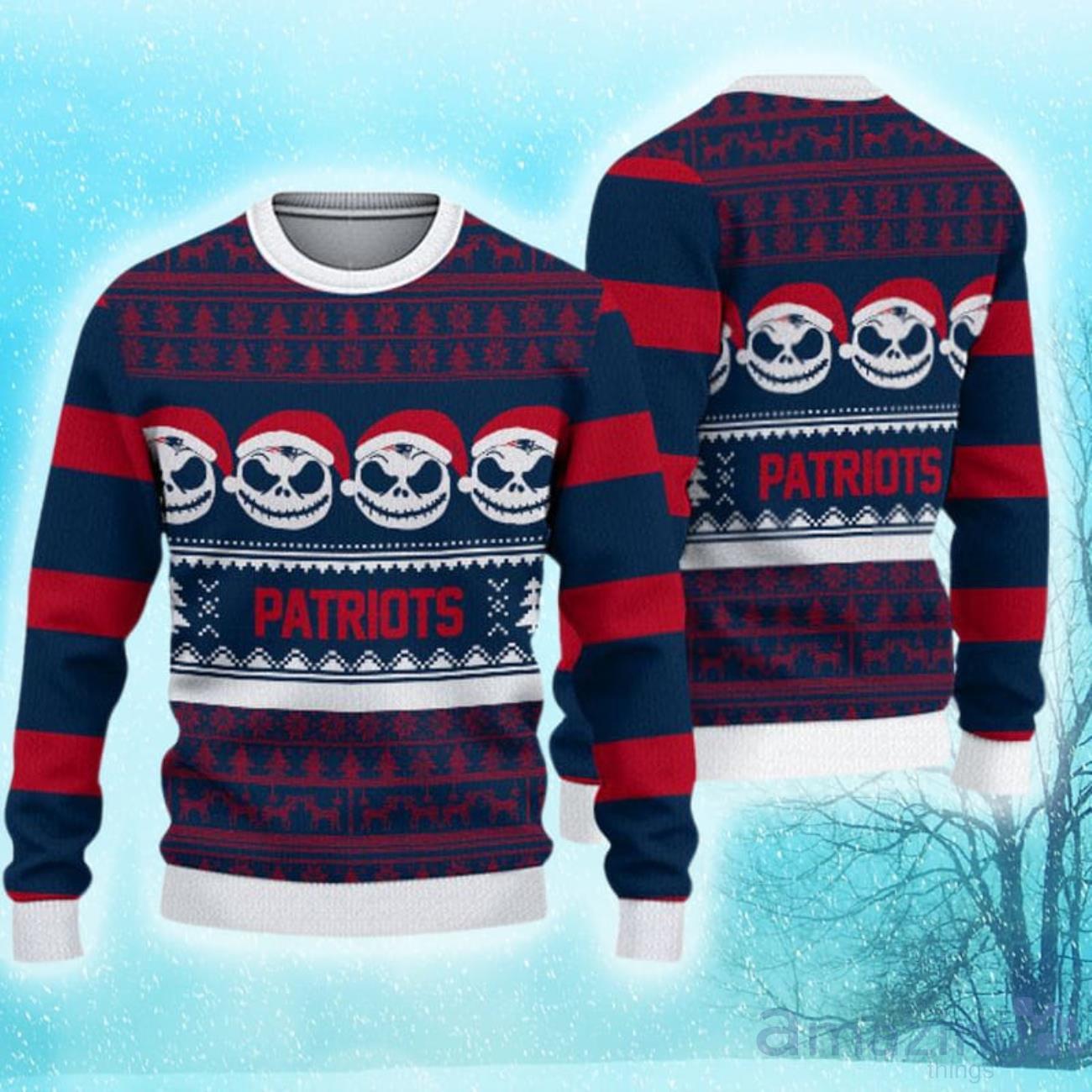 New England Patriots Christmas Reindeer Pattern Limited Edition Ugly Sweater image New England Patriots Christmas Reindeer Pattern Limited Edition Ugly Sweater Product Photo 1