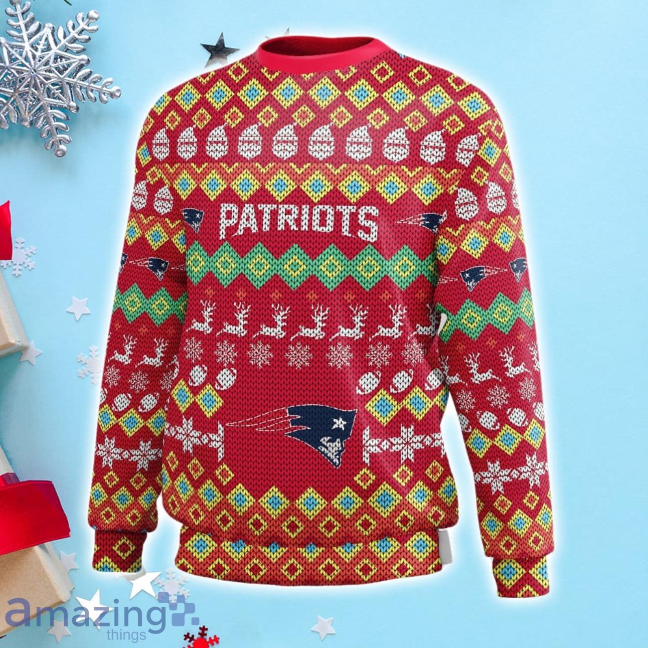 New England Patriots Christmas Santa Claus Pattern Ugly Christmas