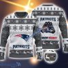 New England Patriots Fans Logo Snowflake Pattern Ugly Christmas Sweater For Fans Grey
