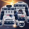 New England Patriots Fans Logo Snowflake Pattern Ugly Christmas Sweater For Fans Navy