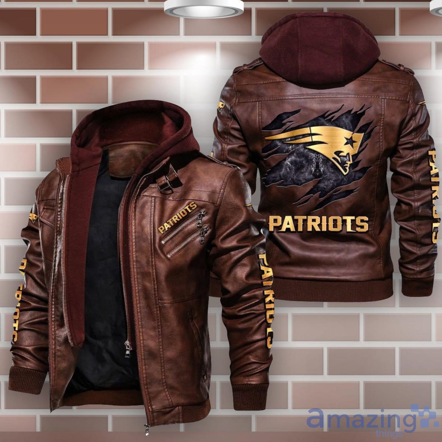 Patriots leather clearance jacket