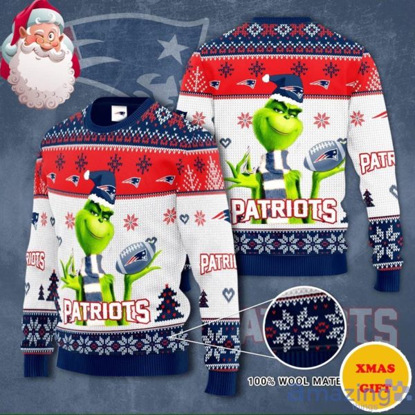 NFL New England Patriots Grinch Funny Xmas Sweaters, Grinch Ugly Sweater