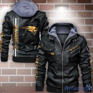 New England Patriots Striped Style Leather Jacket For Fans Product Photo 1