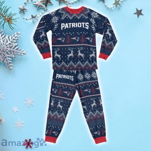 New England Patriots Ugly Christmas Raglan Pajamas Set image New England Patriots Ugly Christmas Raglan Pajamas Set Product Photo 2
