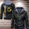 New Jersey Devils Striped Style Leather Jacket For Fans