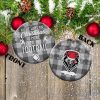 New Mexico Lobos Ceramic Ornament Christmas Pixel Art Tartan Background Gift For Xmas