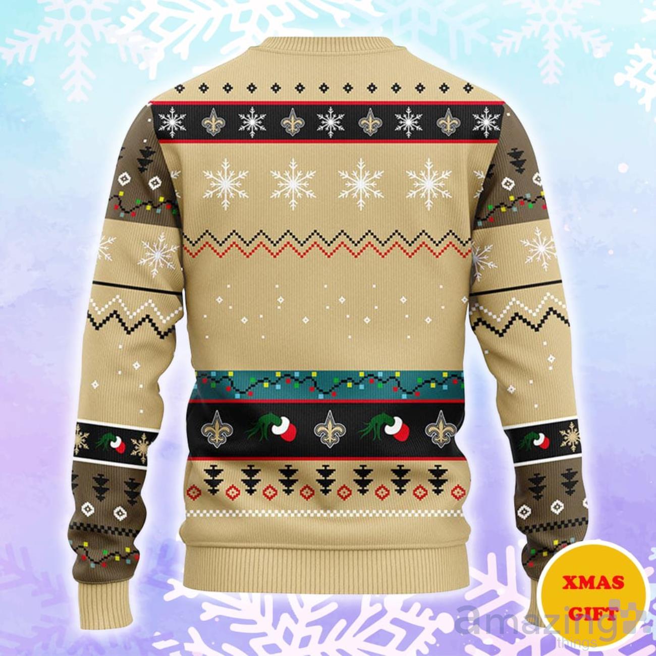New Orleans Saints 12 Grinch Xmas Day Christmas AOP Sweater image New Orleans Saints 12 Grinch Xmas Day Christmas AOP Sweater Product Photo 2