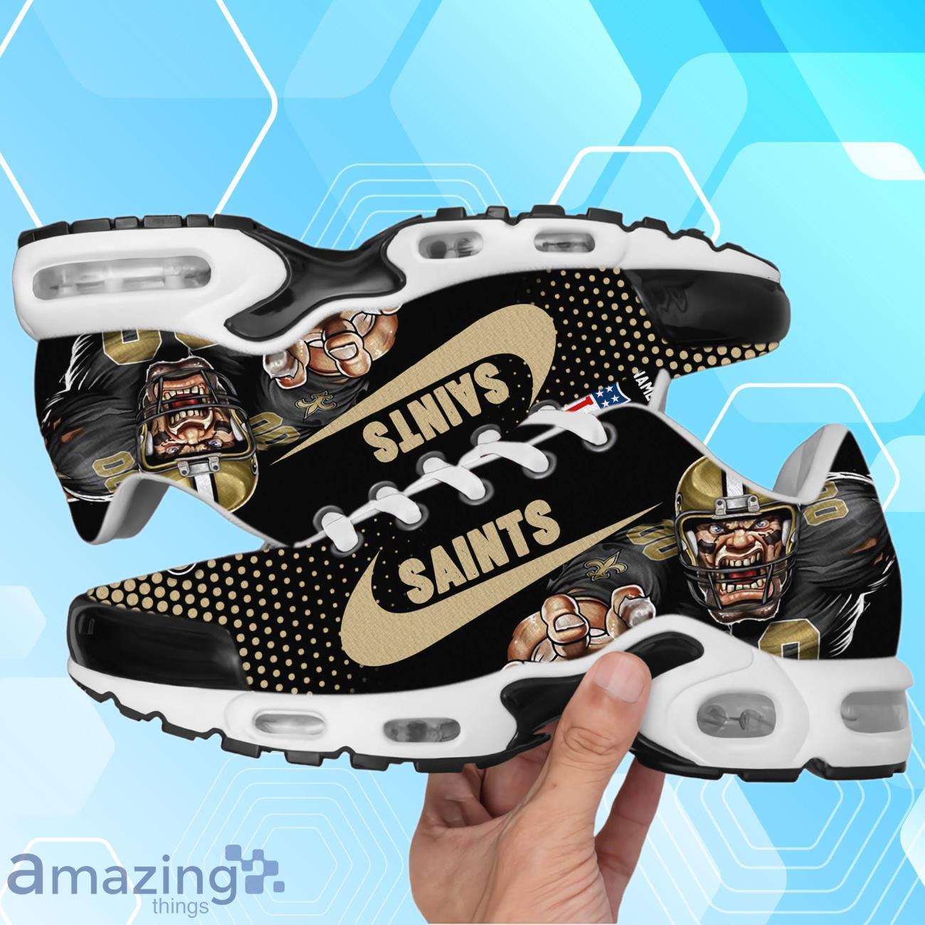 New Orleans Saints Air Cushion Sport Shoes With Custom Name Product Photo 1