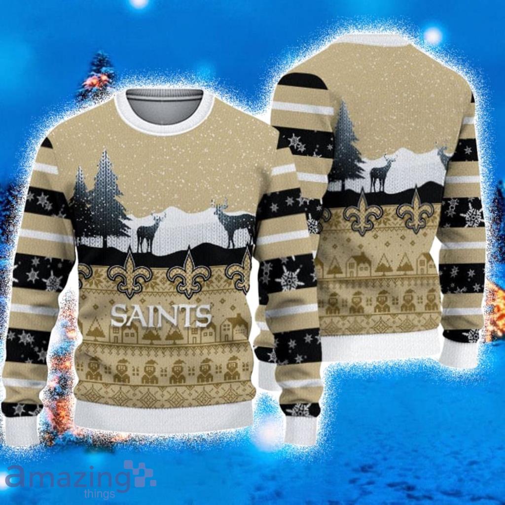 3D Print New Orleans Saints Sweater NFL Football Fans Ugly Christmas  Sweater Christmas Gift For Men And Women