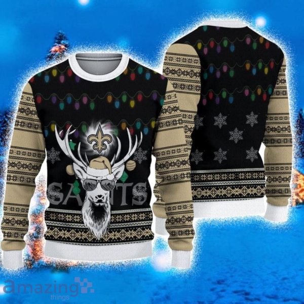 New Orleans Saints Christmas Snow Ugly Sweater For Men Women - Banantees