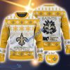 New Orleans Saints Fans Logo Snowflake Pattern Ugly Christmas Sweater Yellow