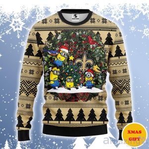 New Orleans Saints Minion Ugly Sweater Gift For Christmas Product Photo 1