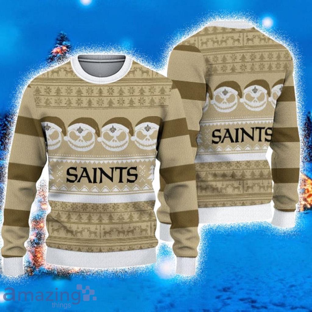 NFL New Orleans Saints Skull Flower Ugly Christmas Ugly Sweater –