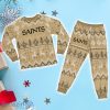 New Orleans Saints Ugly Christmas Raglan Pajamas Set