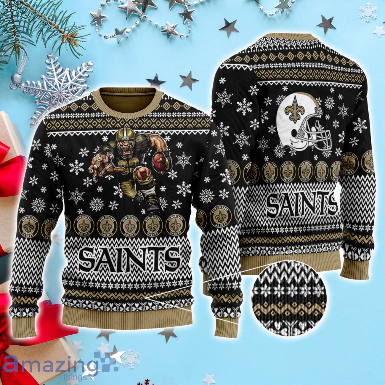 New Orleans Saints Woolen Nfl Ugly Christmas Sweater - Shibtee