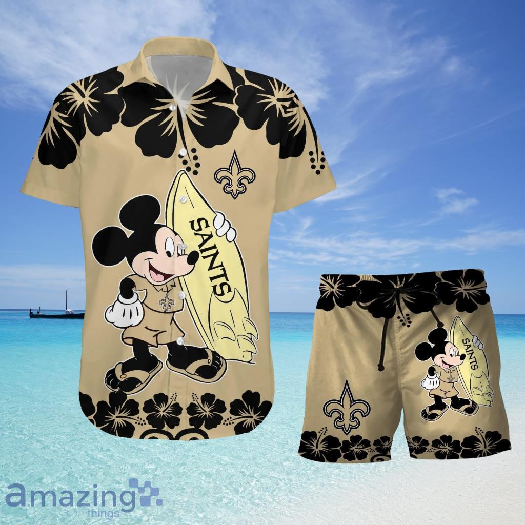 New Orleans Saints V2 Tropical Hawaiian Shirt And Short For Men And Women image New Orleans Saints V2 Tropical Hawaiian Shirt And Short For Men And Women Product Photo 1