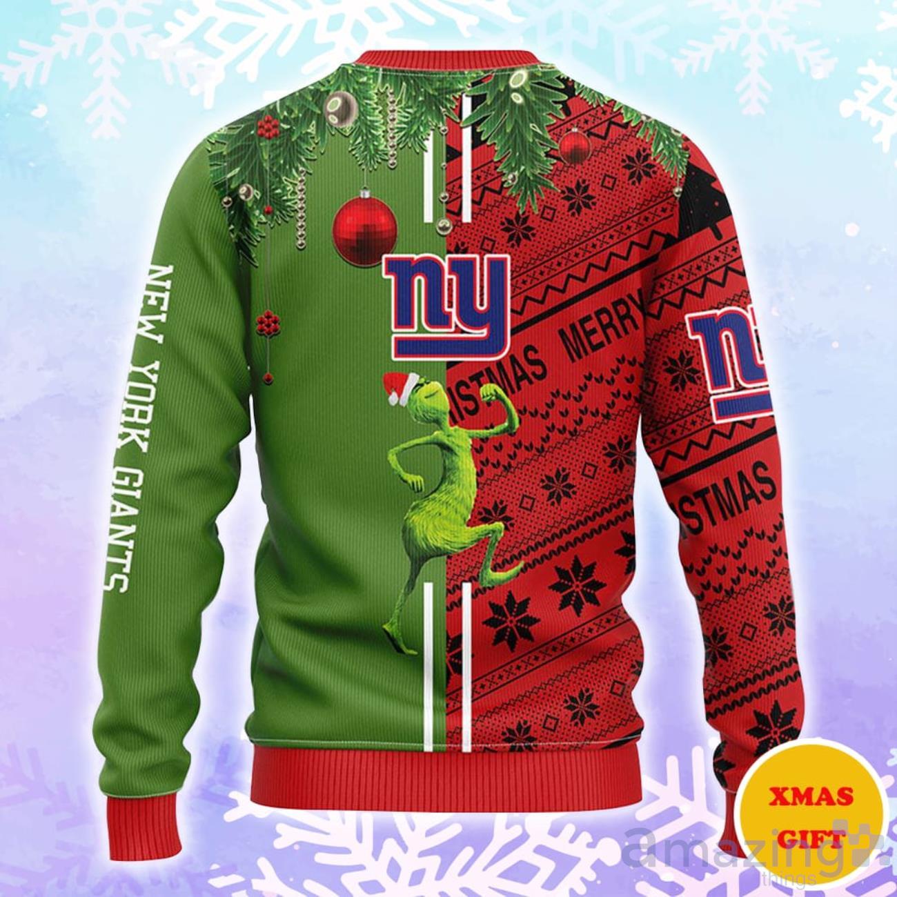 New York Giants Grinch & Scooby Doo Christmas AOP Sweater image New York Giants Grinch & Scooby-Doo Christmas AOP Sweater Product Photo 2