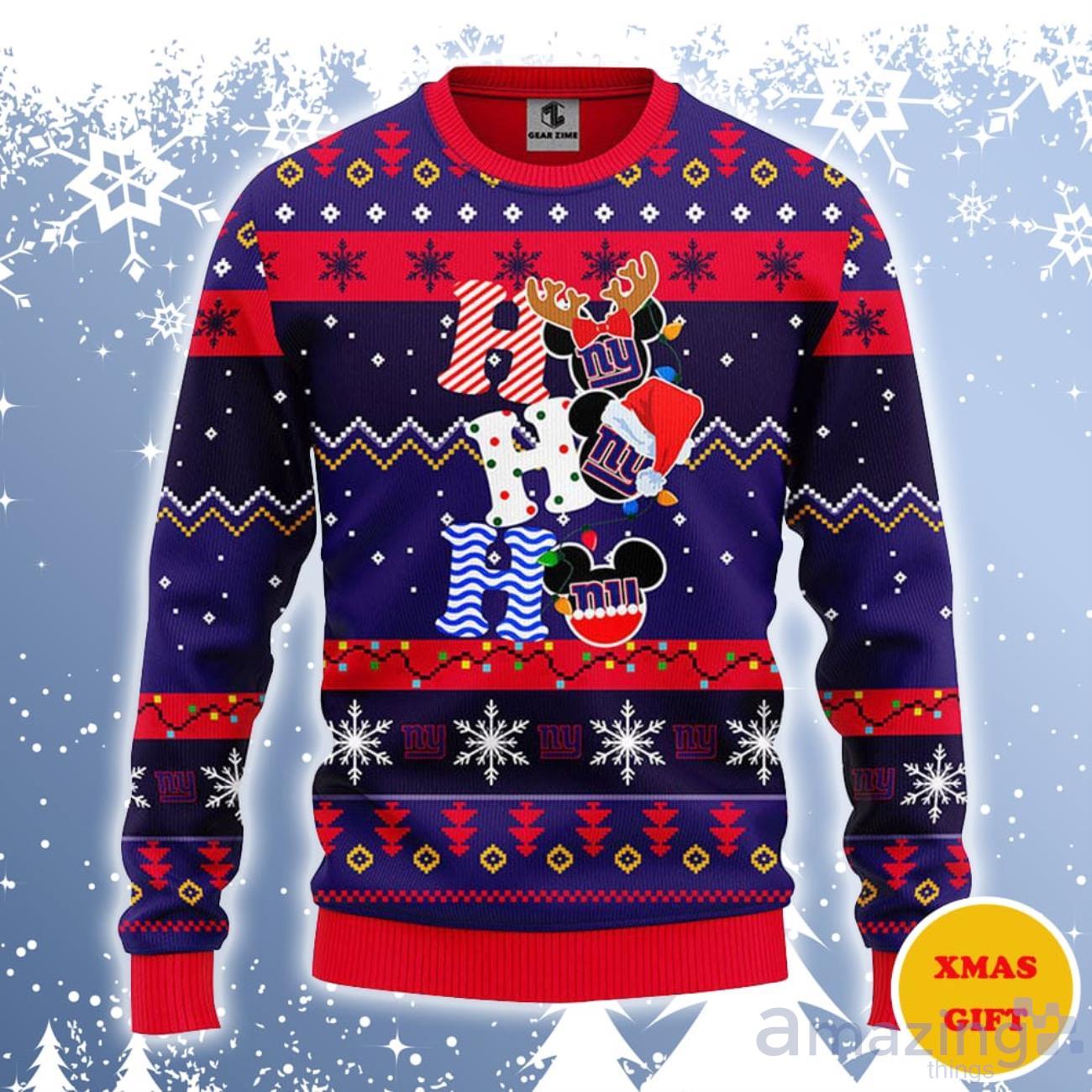 New York Giants HoHoHo Mickey Ugly Sweater Gift For Christmas