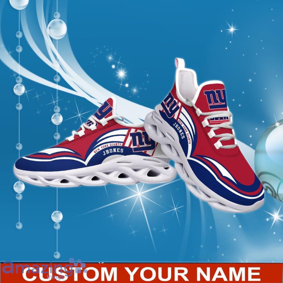 Personalize NFL New York Giants Red Max Soul Shoes - T-shirts Low