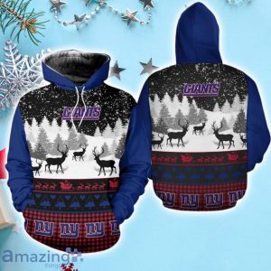 New York Giants Snow Reindeer Christmas Hoodie Product Photo 1