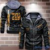 New York Giants Striped Style Leather Jacket For Fans