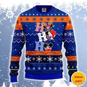 New York Islanders Hohoho Mickey Ugly Sweater Gift For Christmas Product Photo 1
