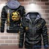 New York Islanders Striped Style Leather Jacket For Fans