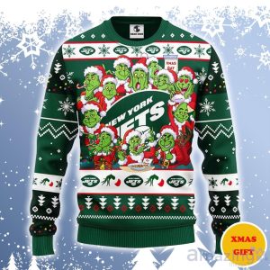 New York Jets 12 Grinch Xmas Day Ugly Sweater Gift For Christmas Product Photo 1