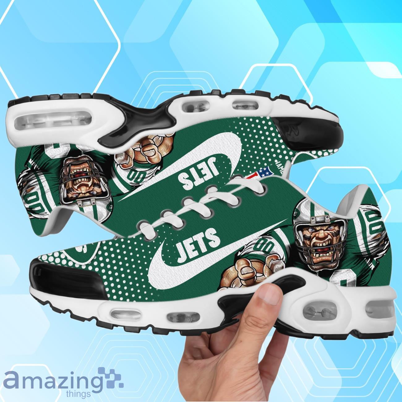 New York Jets Air Cushion Sport Shoes With Custom Name Product Photo 1