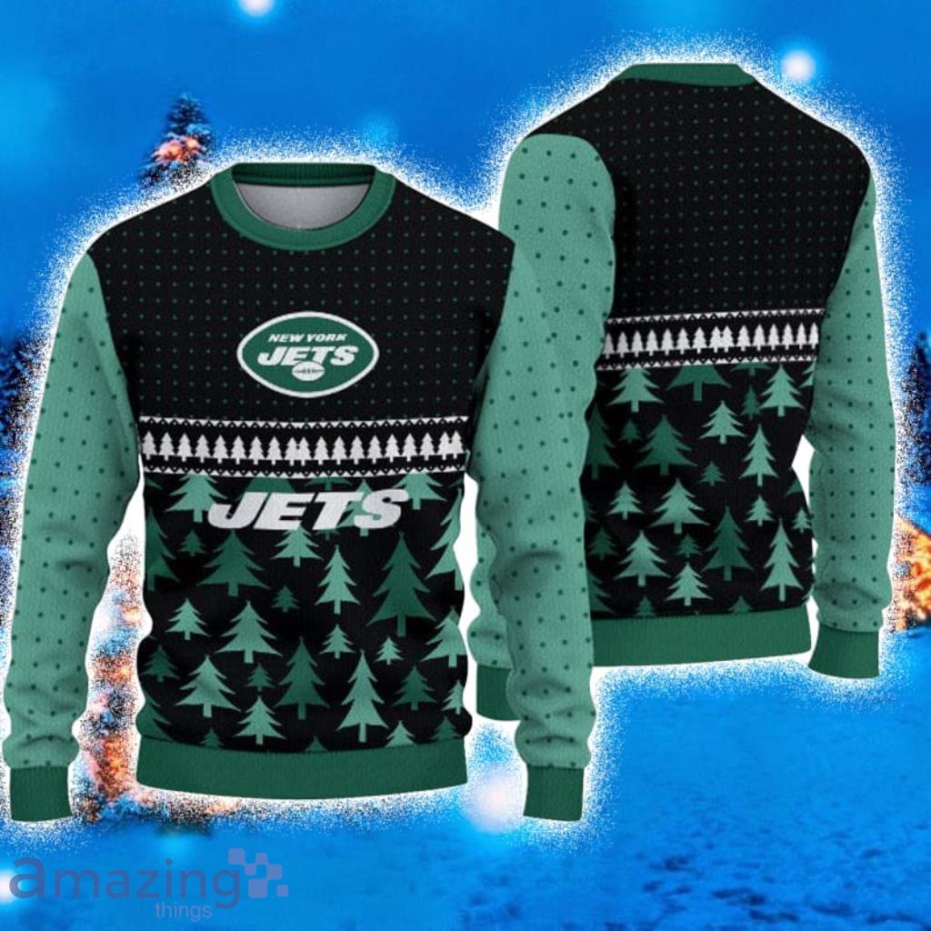 New York Jets Grateful Dead Ugly Christmas Sweater All Over