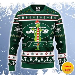 New York Jets Funny Grinch Ugly Sweater Gift For Christmas Product Photo 1