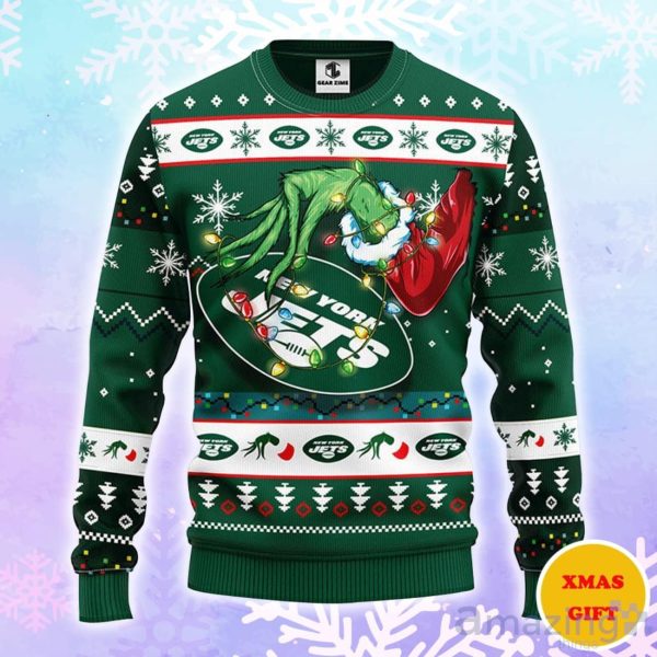 New York Jets Grinch Christmas AOP Sweater