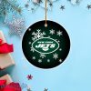 New York Jets Merry Christmas Circle Ornament