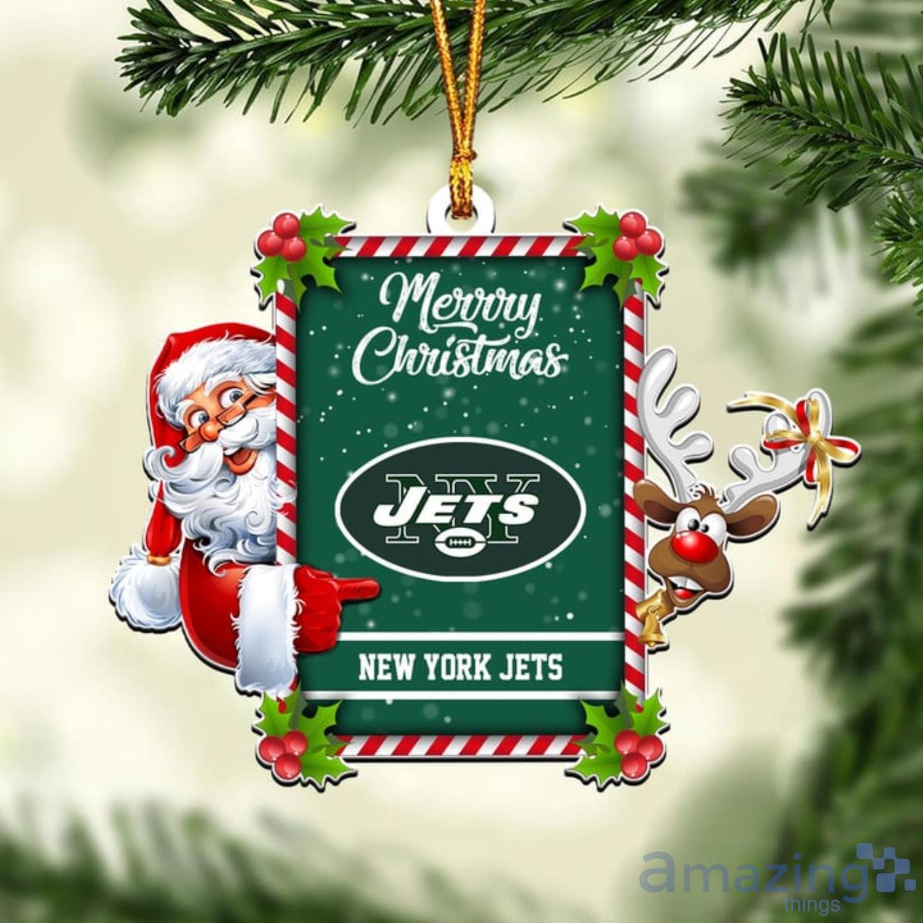 New York Jets Baby Yoda Christmas Tree Ornament