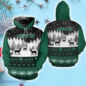 New York Jets Snow Reindeer Christmas Hoodie Product Photo 1