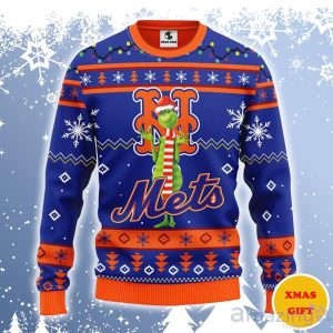 New York Mets Funny Grinch Ugly Sweater Gift For Christmas Product Photo 1