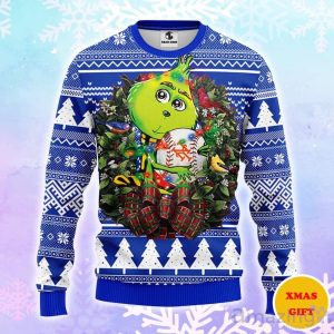 New York Mets Grinch Hug Christmas AOP Sweater Product Photo 1