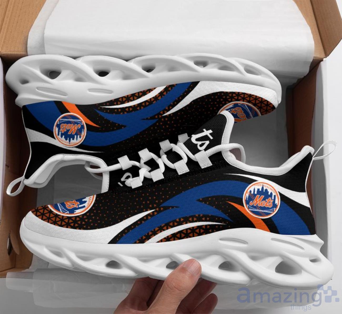 New York Mets Triangle Abstract Pattern Limited Edition Christmas Max Soul Shoes image New York Mets Triangle Abstract Pattern Limited Edition Christmas Max Soul Shoes Product Photo 1
