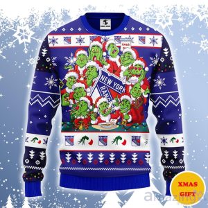 New York Rangers 12 Grinch Xmas Day Ugly Sweater Gift For Christmas Product Photo 1