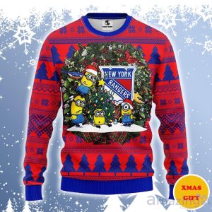 New York Rangers Minion Ugly Sweater Gift For Christmas Product Photo 1