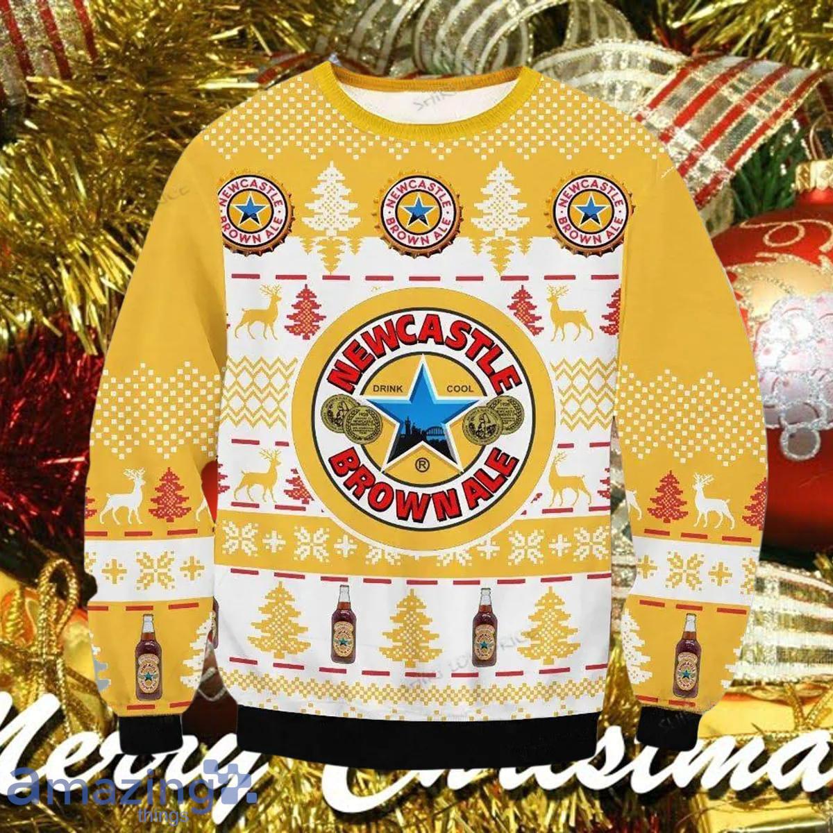 Newcastle Brown Ale Beer Pine Tree Ugly Christmas Sweater Impressive Gift For Men And Women image Newcastle Brown Ale Beer Pine Tree Ugly Christmas Sweater Impressive Gift For Men And Women Product Photo 1
