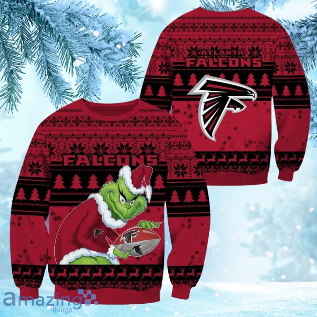 NFL Atlanta Falcons Grinch Personalized Christmas Ugly Sweater 3D Gift For Big Fans image NFL Atlanta Falcons Grinch Personalized Christmas Ugly Sweater 3D Gift For Big Fans Product Photo 1