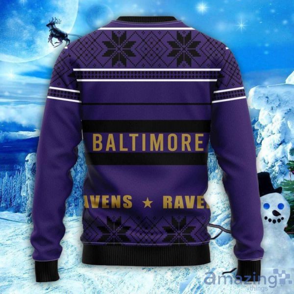 Baltimore Ravens Christmas Pine Tree All Over Printed Xmas Christmas Ugly  Sweater - Banantees