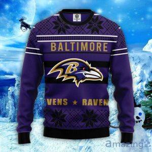 NFL Baltimore Ravens Sweater All Over Print Christmas Ugly Sweater Christmas Gift For Fans Product Photo 1