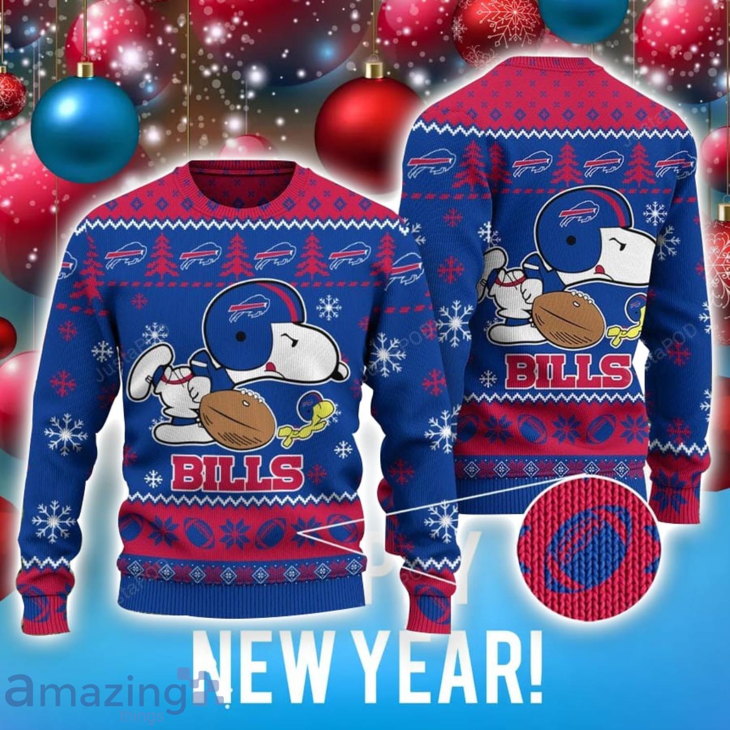 NFL Buffalo Bills Snoopy Ugly Christmas Sweater Special Gift For Fans image NFL Buffalo Bills Snoopy Ugly Christmas Sweater Special Gift For Fans Product Photo 1