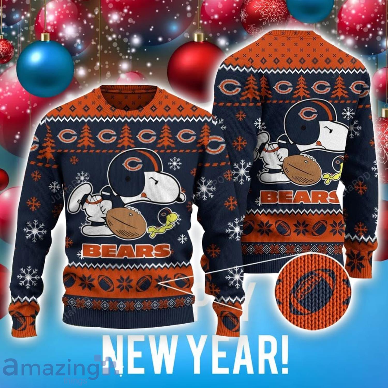 NFL Chicago Bears Snoopy Ugly Christmas Sweater Special Gift For Fans image NFL Chicago Bears Snoopy Ugly Christmas Sweater Special Gift For Fans Product Photo 1