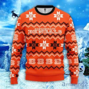 NFL Cincinnati Bengals Sweater All Over Print Christmas Ugly Sweater Snowflake Pattern Christmas Gift Product Photo 1