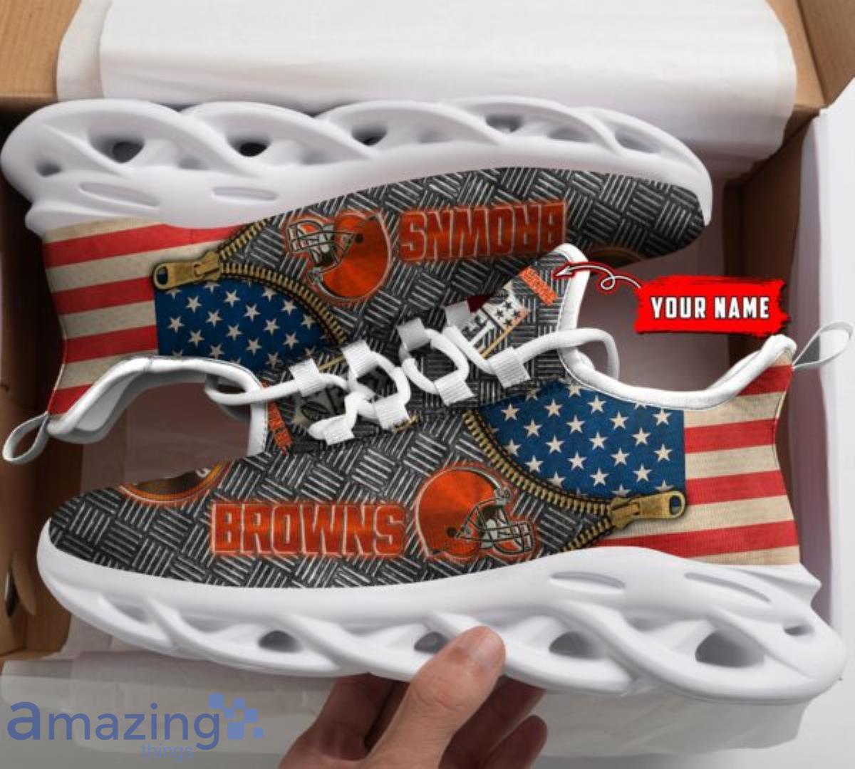 Cleveland Browns Custom Name NFL Max Soul Shoes Chunky Sneakers