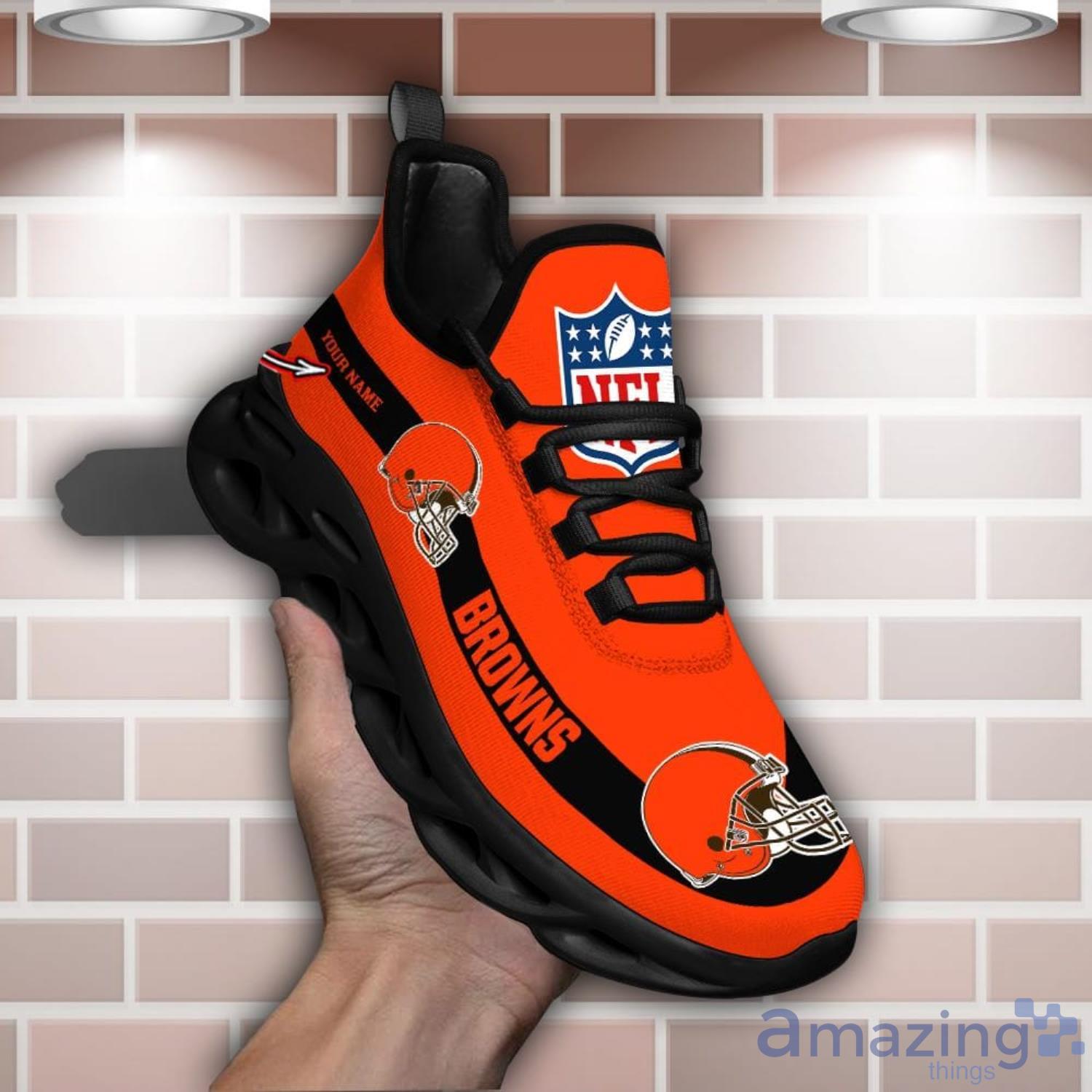 NFL Cleveland Browns Brown Orange Max Soul Sneakers Sport Shoes - T-shirts  Low Price