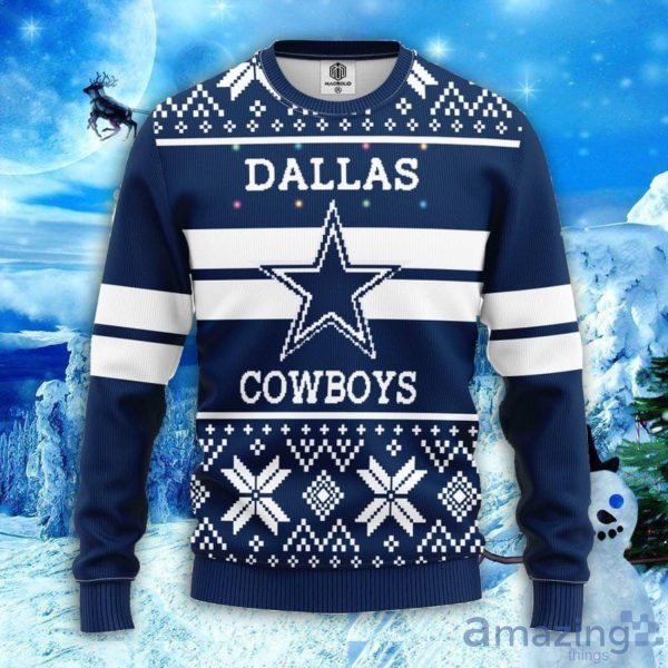 Dallas Cowboys Ladies Joy Crew Fleece Sweatshirt - Navy Blue